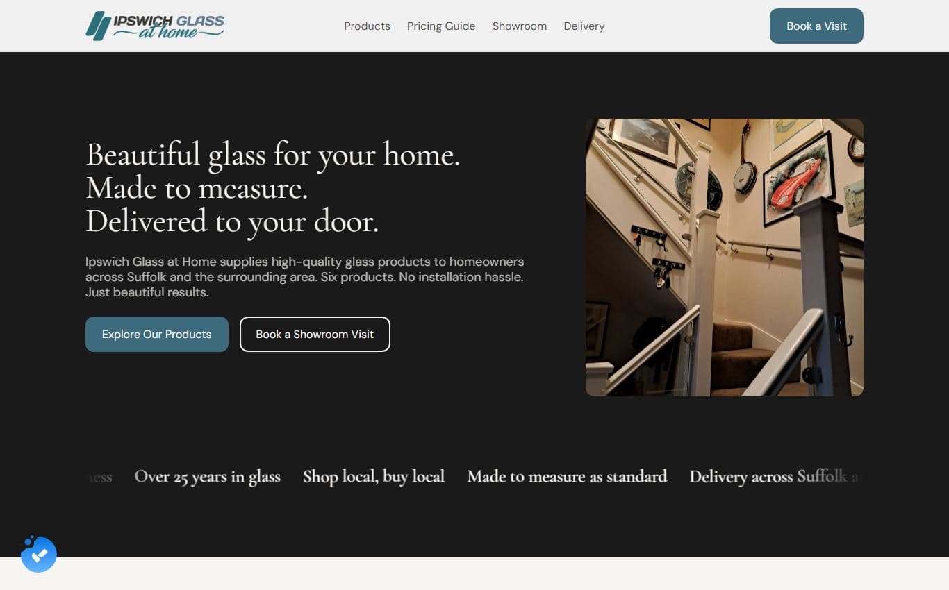 Screenshot of Ipswich Glass at Home