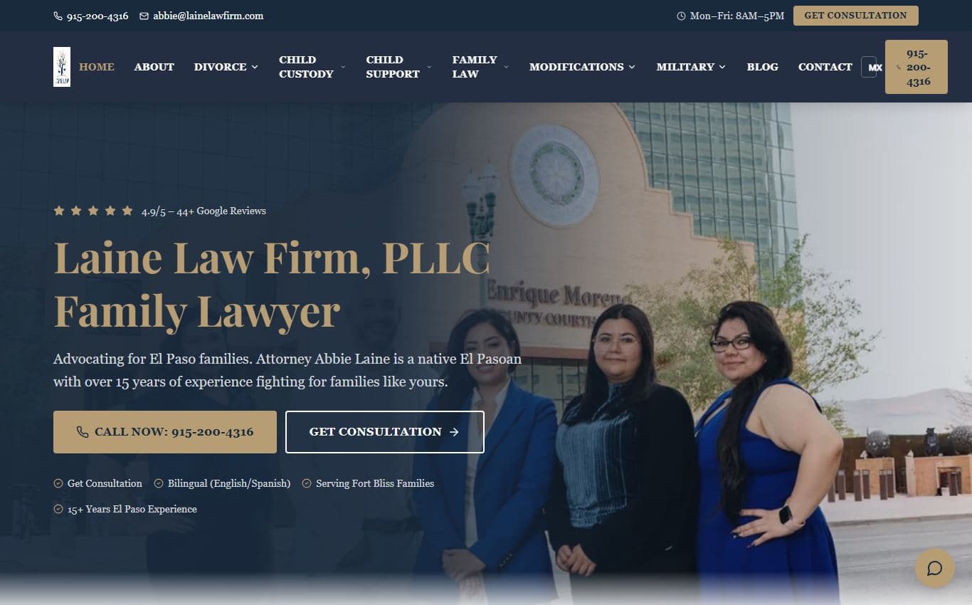 Screenshot of Laine Law Firm, PLLC