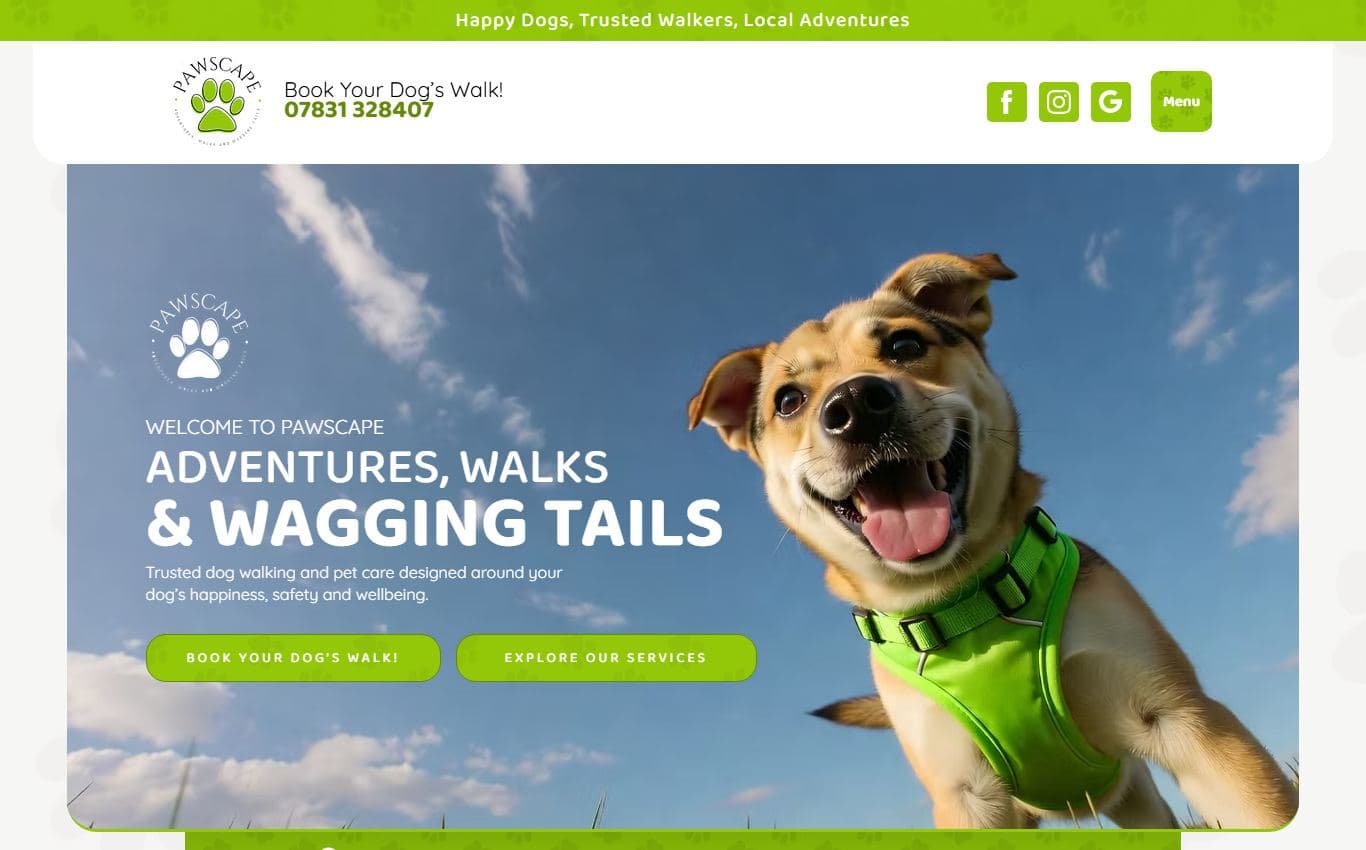 Screenshot of Dog Walker St Albans
