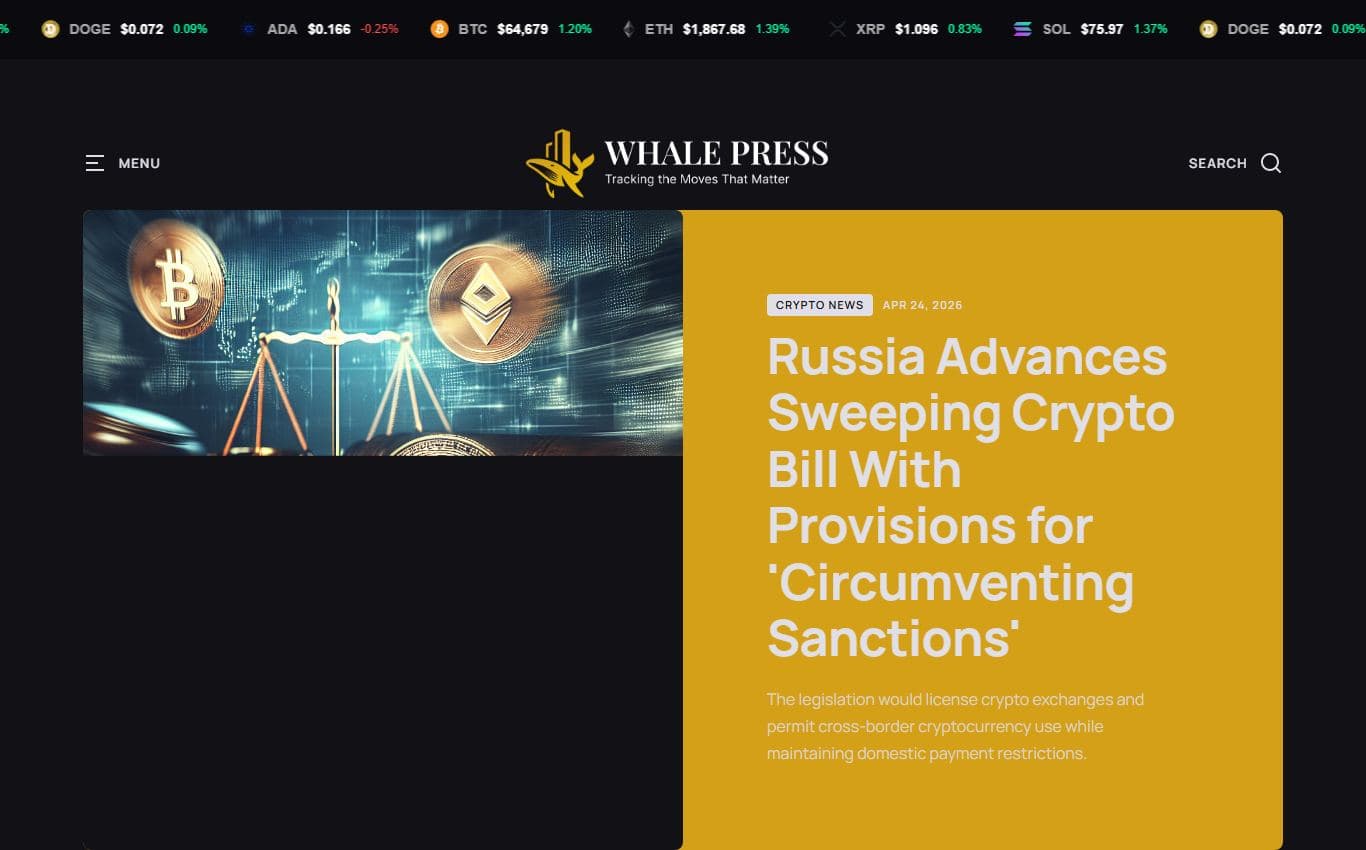Screenshot of Tribune (Webflow)